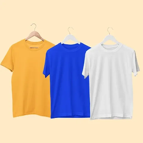 Yellow, Half Sleeve Tshirt (Pack of 3)