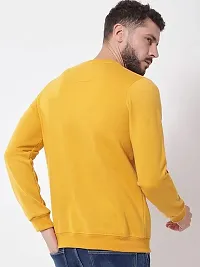 Mustard Cotton Fleece Sweatshirt For Men-thumb1