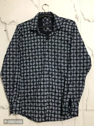 Black  White Printed Full Sleeve Shirt