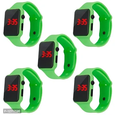 Green LED Digital Watch For Unisex Pack Of 5