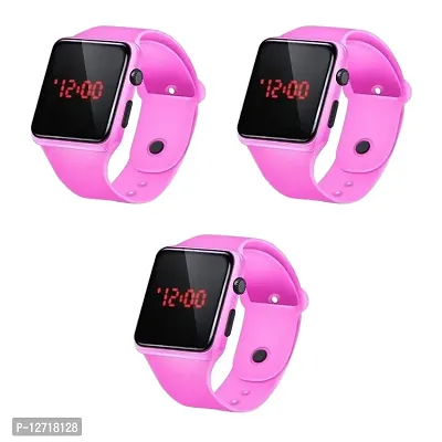 Digital Pink Colour LED Watch For Girls pack of 3