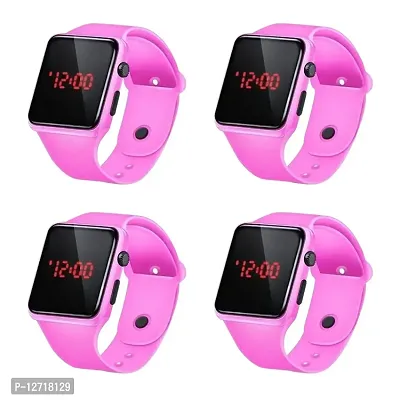 Digital Pink Colour LED Watch For Girls pack of 4-thumb0