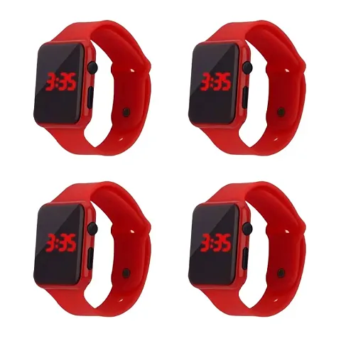 Digital Colour LED Watch For Kids And Men And Woman Pack of 4