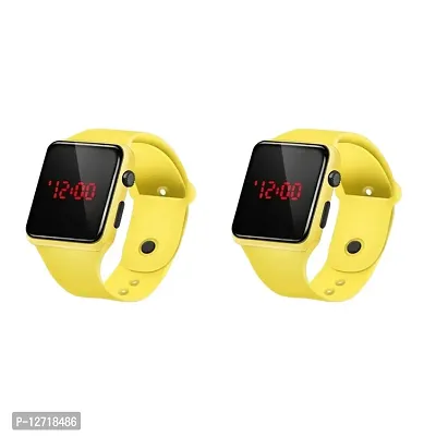 Yellow LED Digital Watch For Unisex Pack Of 2