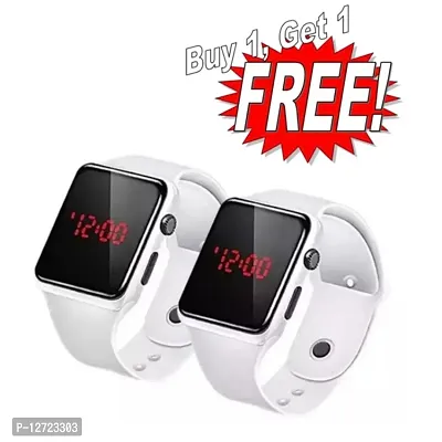 White  Digital Smart LED Watch For Man  Woman  Kids Combo of 2