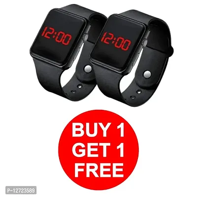 Black LED Digital Watch For Unisex ( Buy 1 Get 1 Free ) Pack of 1