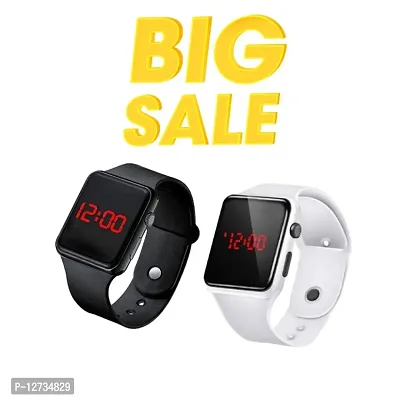Black + White LED Watch  for unisex watch Buy 1 Get 1 Free Watches