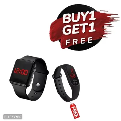Black LED Watch + Band Watch  for unisex Buy 1 Get 1 Free WATCH-thumb0