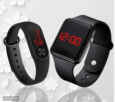 New Digital Smart LED Watch + Band Watch For Unisex Combo of 2-thumb0