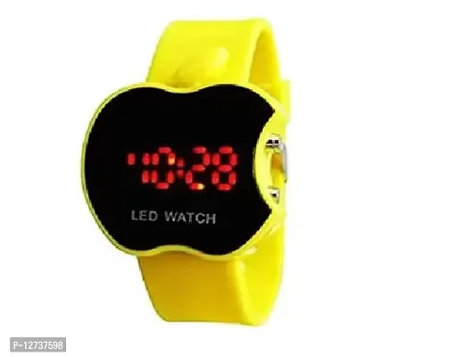 Yellow Apple LED digital watch for unisex pack of 2-thumb2