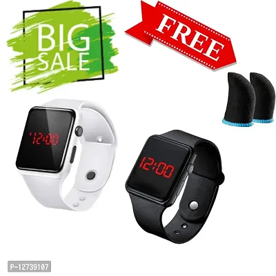 LED Digital Watch 2PCS - For Boys with free finger sleev