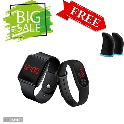 LED Digital Watch  + Band Watch Combo of 2- For free finger sleeves