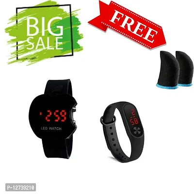 Black Apple + Bant watch for kids  men  women pack of 2 with free gift-thumb0