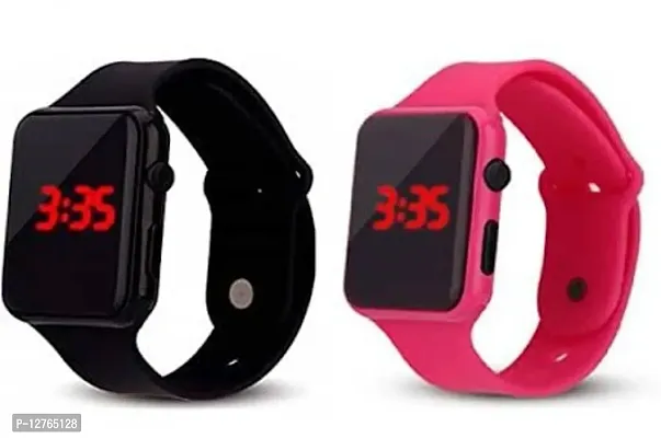 Black  Pink Digital  LED Watch Combo (Pack of 2) BUY 1 GET 1 FREE WATCH.