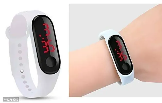 Trendy Led White Digital Band Watch Pack of 1