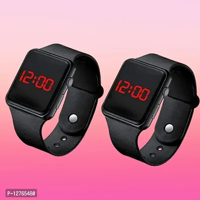 Stylish Black Digital Watch For Men Pack Of 2