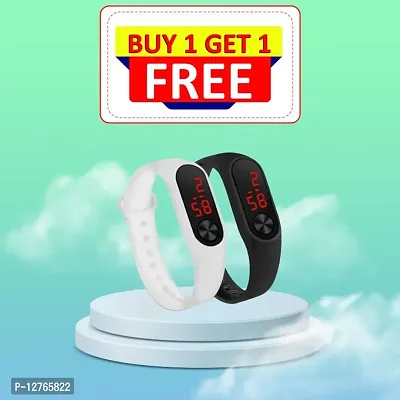 WHITE  + BLACK NEW KIDS BAND WATCHES BUY 1 GET 1 FREE