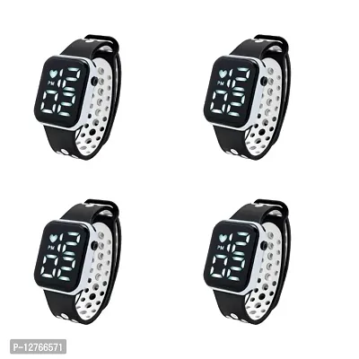 Black Disco light Square LED Watch Digital Watch - For Boys  Girls Pack of 4