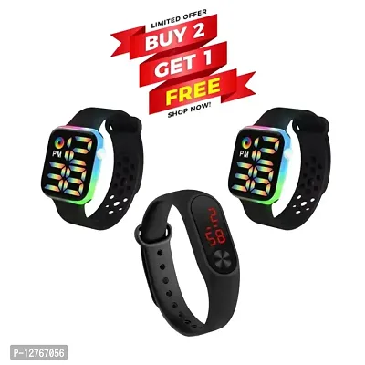 Classy Digital Watches for Men, Women and Kids, Pack of 3