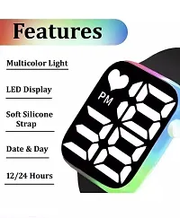 Digital Heart Square LED Multi-Functional Automatic Sports Watch Dual Tone, Waterproof Watch Fpr Boys And Girls Pack of 1-thumb1