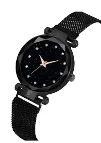 Queen Magnetic Strap Mash Girls Watch For Women Black Magnetic Chain magnet strap mash hand watch girls watch for women gift Black Analog Watch - For Girls-thumb1