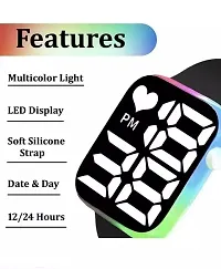 Black Disco light Square LED Watch Digital Watch - For Boys  Girls Pack of 1-thumb1