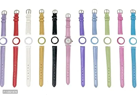 11 Belt Inter Changeable Kids-Girls Colorful Casual Analog Watches-thumb0