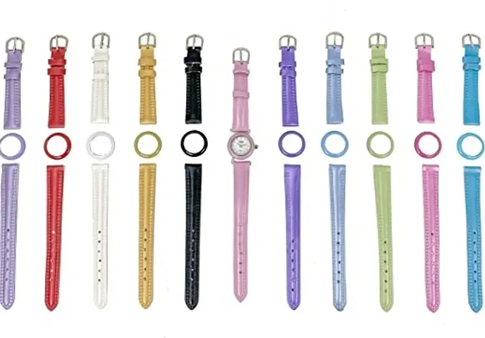 11 Belt Inter Changeable Kids-Girls Colorful Casual Analog Watches