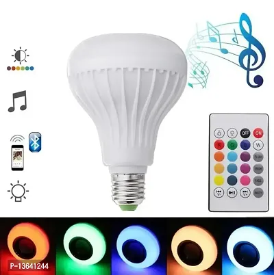 Multicolor Smart LED Music Light Bulb with Bluetooth Remote Controller Smart Bulb Pack of 1-thumb0