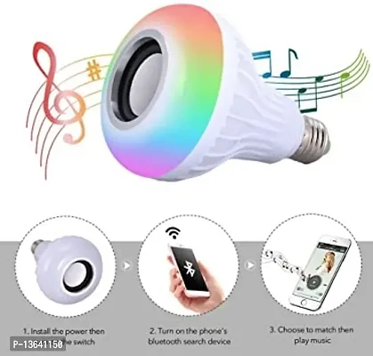 Led Bulb with Bluetooth Speaker Music Light Bulb Colorful Lamp with Remote Control for Home, Bedroom, Living Room, Party Compatible with All Android  Smartphone Device Smart Bulb Pack of 1-thumb2