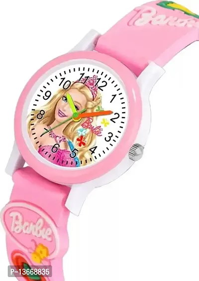 Pink Barbie analog watch for girls pack of 1-thumb0