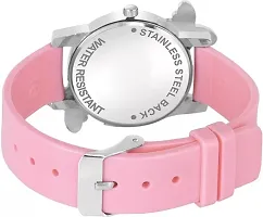 Girls Butterfly Rubber Casual Analog Watches (Pink) Pack of 1-thumb2