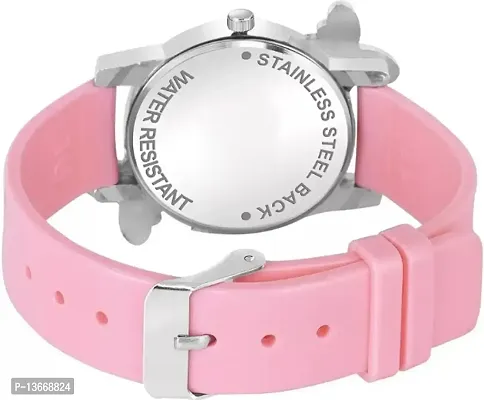 Girls Butterfly Rubber Casual Analog Watches (Pink) Pack of 1-thumb3