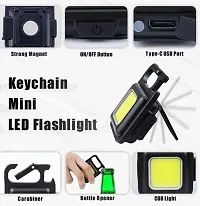 Rechargeable Emergency Keychain Light High Lumens Pocket Light Bottle Opener 1 hrs Torch Emergency Light  (Black)-thumb1