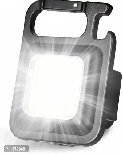 Multifunction Keychain Led Light With Bottle Opener Magnetic Base And Led Front Light Black