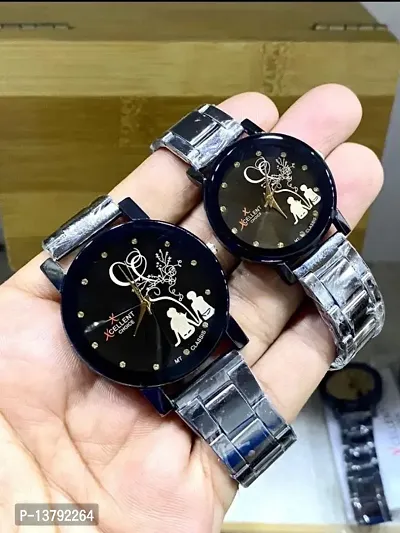 Trendy festive analog wrist watches for couple Pack of 2