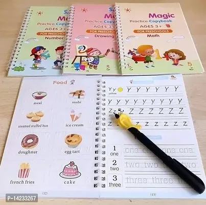 Magic Practice Copybook, (4 BOOK ) Number Tracing, Sank Magic Practice Copy ( Math + Number + Alphabet + Drawing)-thumb0