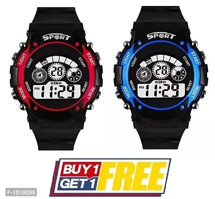 New Trendy Multifunctional 7 Light Watch For Type Of Casual And Sports Watch For Boys Pack Of 2 (BUY 1 GET 1 FREE)