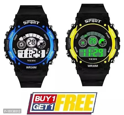 Fancy Unisex Waterproof 7 Light Digital Multifunctional Watch For Kids Boys And Girls Sports Watches Pack of 2 (BUY 1 GET 1 FREE)