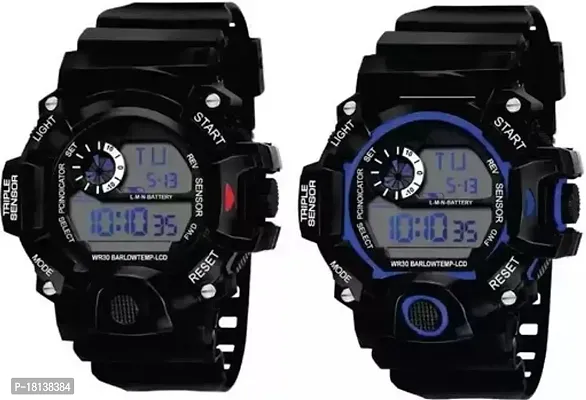 Kids Sports Digital Watch (Pack of 2) Multicolour