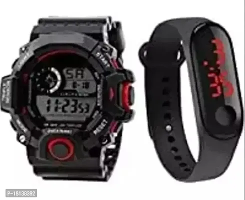 Sport Watch With Band Wrist Watch (Pack of 2) Multicolour
