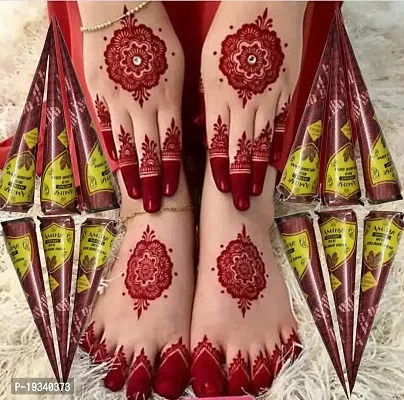 Amina Instant Red Mehndi Natural Cone Pack of 12