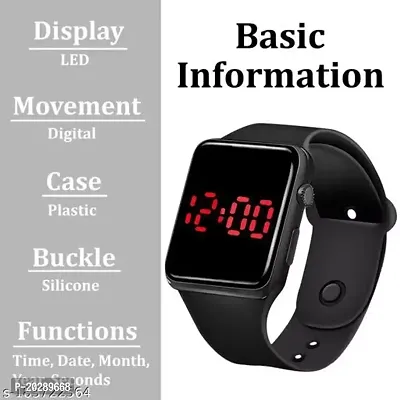 New Digital Black Square LED Watch For Kids (Pack of 1)-thumb0