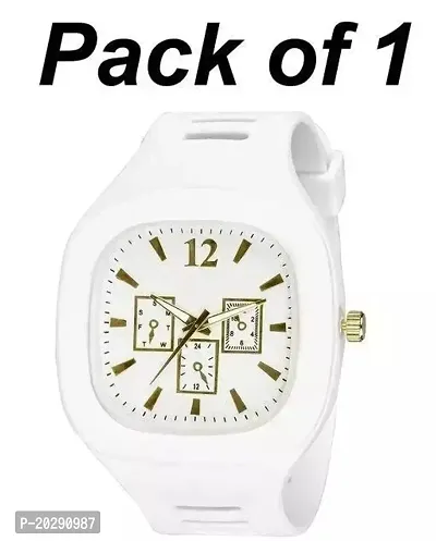 Stylish New Trendy Square Dial White Analog Watch For Kids Man (Pack of 1)-thumb0