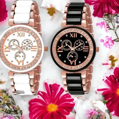 Latest Attractive Woman's Analog Watch Combo (Pack of 2)-thumb0