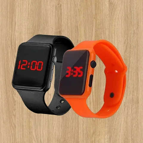 Digital New Best Quality Silicone Strap Stylish LED Watch For kids pack of 2