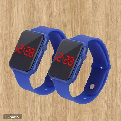 New Trendy Square Digital LED Watch Wrist Digital Watch For Kids (Pack of 2)-thumb0