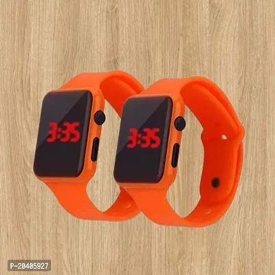 Stylish New Trendy Square Dial LED Digital Watch For Kids Boys And Girls (Pack of 2)-thumb0