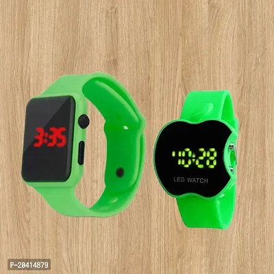 New Digital Square LED Watch With Apple Cut Shape Watch For Kids (Pack of 2)