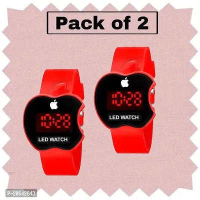 New Trendy Apple Cut Shape Watch For Kids (Pack of 2)-thumb0